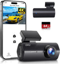 GKU 4K Dash Cam,Dash Cam Front with UHD 2160P, DashCam Built-in WiFi, 24H Parking Monitor,Night Vision,WDR,170° Wide Angle,Loop Recording,G-Sensor,DashCam Includes 64GB SD Card,Supports 256GB Max MegaBDM
