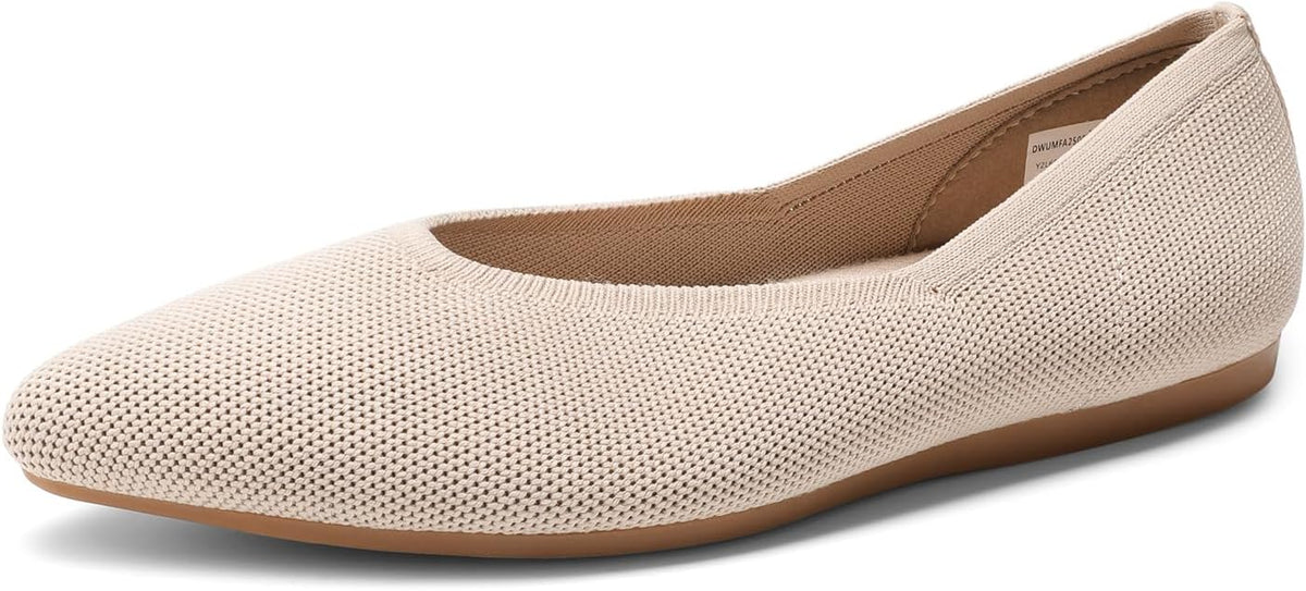 DREAM PAIRS Pointed Toe Flats for Women, Comfortable Dressy Knit Ballet Flats with Arch Support, Women's Dress Shoes for Work Office Business Casual Travel MegaBDM