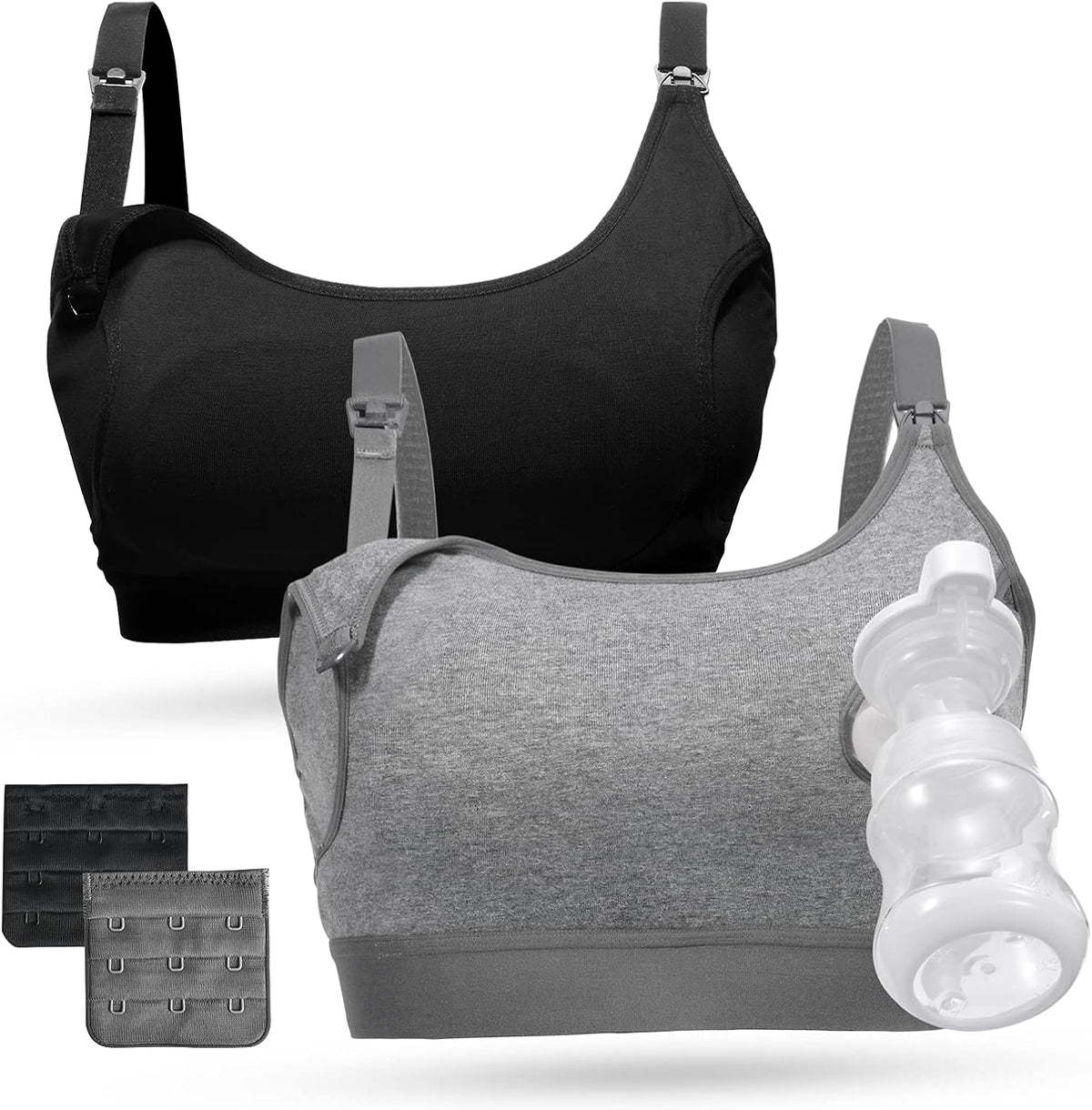momcozy Hands Free Pumping Bra, Adjustable Breast-Pumps Holding Bra, Pumping & Nursing in One MegaBDM