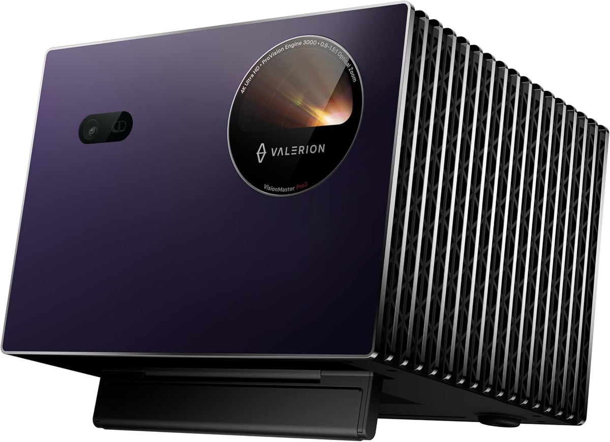 Valerion VisionMaster Pro2 Triple Laser Projector 4K,15000:1 Contrast, 0.9-1.5x Optical Zoom, 2X Multitasking Power, IMAX, HDR10+, GTV, 4ms Lag-Free Gaming, 3000 ISO Lumens, Google Home, Apple Homekit MegaBDM