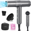 Hair Dryer, Professional Salon Fast Drying Ionic Diffuser Hairdryer for Women and Men, PARWIN PRO BEAUTY Blow Dryer with Powerful 110.000 RPM Low Noise Brushless Motor for Home, Travel and Gift(Gray) MegaBDM