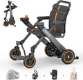 PAISEEC 2-in-1 Foldable Electric Wheelchair for Adults, Easy Control and Folding, Lightweight Power Wheelchair Walker Combo, Airline-Approved, 18-Mile Range (Gray) MegaBDM
