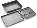 Morphy Richards Carbon Steel Bakeware Set – Non-Stick Yorkshire Pudding Tin, Oven Tray & Roasting Tin | Heavy Duty, Oven & Dishwasher Safe | Even Heat Distribution | 849000 MegaBDM
