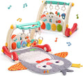 Cute Stone Baby Gym Play Mat & Learning Walker - Activity Center With Piano, Lights, and Music for Infant and Toddler Tummy Time | Baby Mat with Play Piano, Musical Activity Center with Lights, Baby Push Toy for Infant Newborn Toddlers MegaBDM