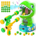 EagleStone Movable Dinosaur Shooting Toy with Spray, Electronic Walking Target Game, 2 Pump Guns & 48 Foam Balls, Score & Sound Blaster Gift for Kids 5-7 MegaBDM