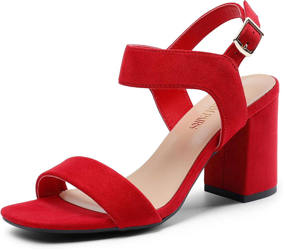 DREAM PAIRS Women's High Chunky Heels Square Toe Block Ankle Strap Dress Comfort Sandals, Black Nubuck, 10 MegaBDM
