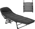 YITAHOME Sun Lounger with Cushion 5-Position Adjustable Folding Sun lounger Portable 200KG Max. Load Sunloungers with Strap 200x65x32cm Sun Bed for Garden Pools Camping Indoor, Black MegaBDM