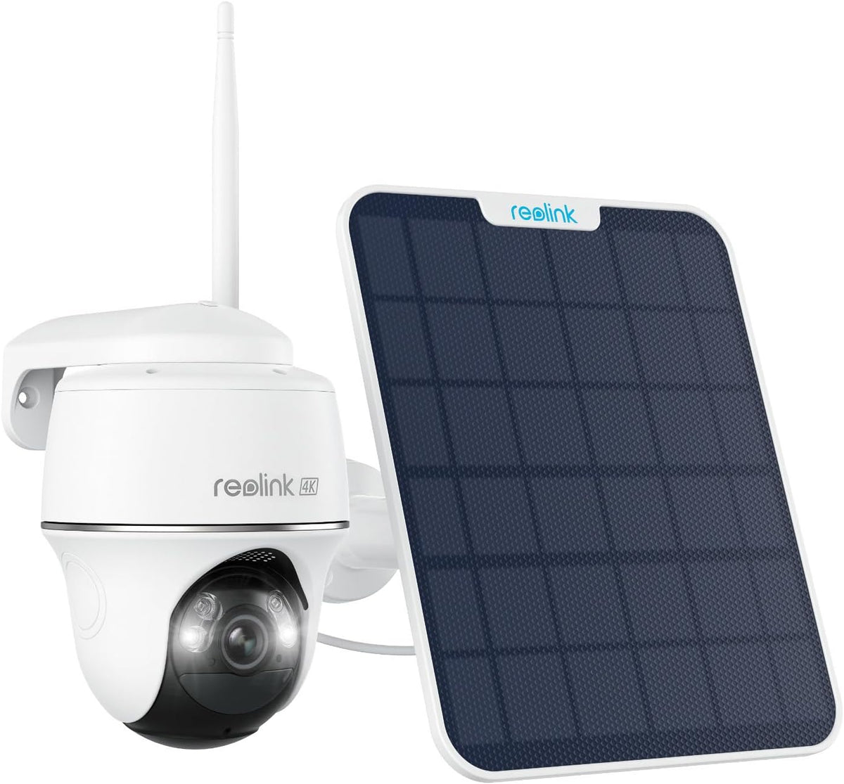 Reolink 4K Solar Security Camera Outdoor Wireless, 355° Pan &140° Tilt, 2.4/5 GHz Wi-Fi, Works with Amazon Alexa, Color Night Vision, Home Hub Compatible, Smart Detection, Argus PT Ultra+Solar Panel MegaBDM