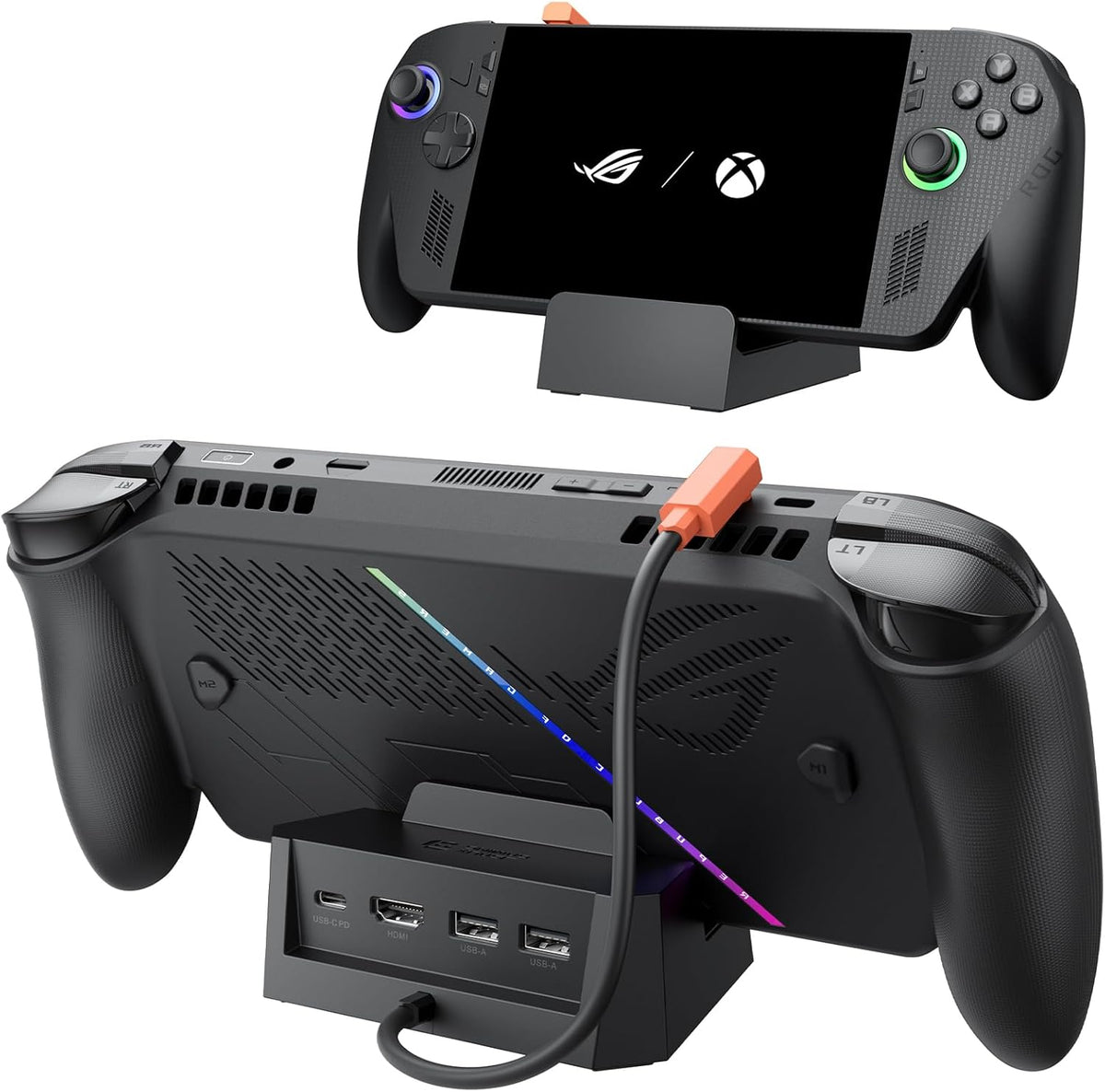 JSAUX Steam Deck Dock for ROG Xbox Ally/Xbox Ally X/Steam Deck OLED/Legion Go S, 6-in-1 Docking Station with HDMI 2.1 4K@120Hz, 1Gbps Ethernet, 3 USB 3.0, 100W Charge Hub for ROG Ally/Ally X-HB0612 MegaBDM