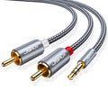 JSAUX RCA to 3.5mm Cable, Phono to 3.5mm Jack Stereo Red and White Aux Cord Headphone Mini Jack Audio Y Splitter Compatible with Hi-Fi Amplifier Speaker DJ Controller Turntable TV Car Phone-3m MegaBDM