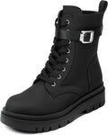 DREAM PAIRS Women's Chelsea Platform Combat Boots Lace Up Lug Sole Buckle Ankle Booties Shoes MegaBDM