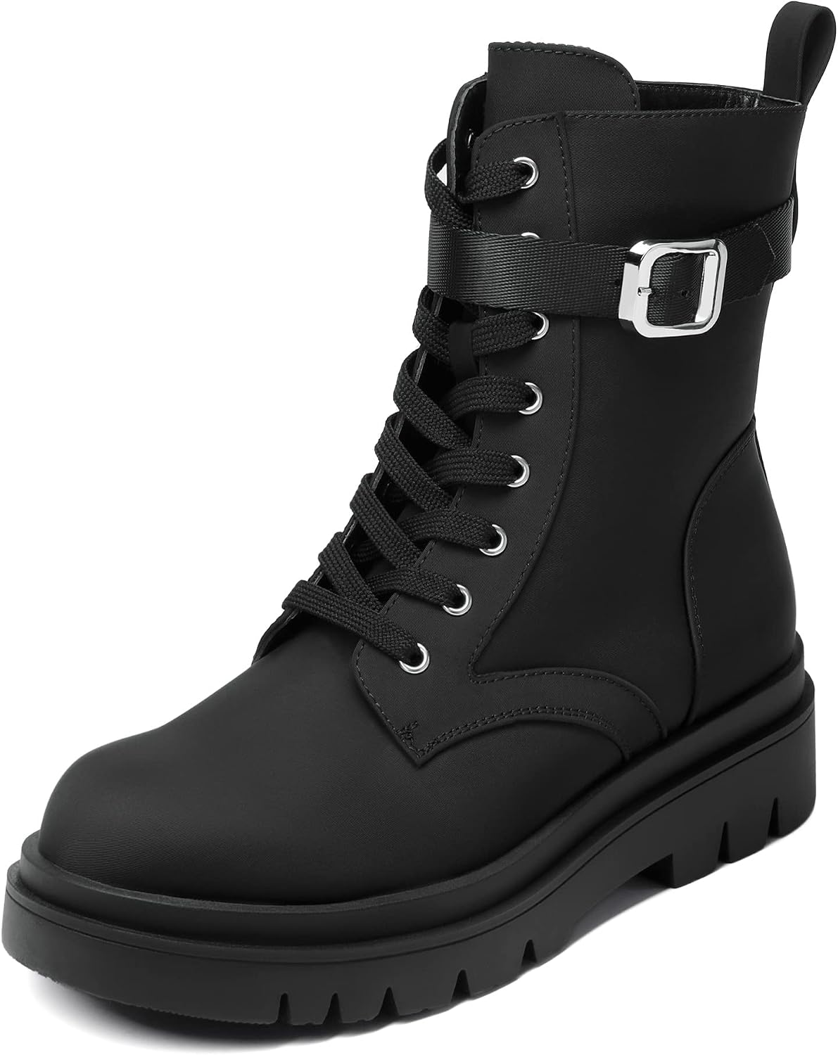 DREAM PAIRS Women's Chelsea Platform Combat Boots Lace Up Lug Sole Buckle Ankle Booties Shoes MegaBDM