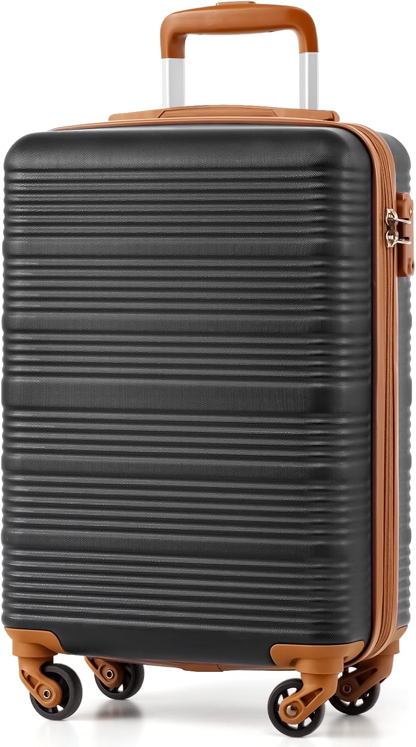 COOLIFE Cabin Suitcase, 55×35×20cm Cabin Luggage for Ryanair & Easyjet Hand Luggage with 4x360° Spinner Wheels, Adjustable Telescopic Handle & TSA Lock | Lightweight Carry On Suitcase MegaBDM