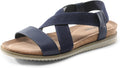 DREAM PAIRS Women's Comfortable Low Wedge Sandals, Open Toe Slip On Strappy Flat Sandals Light-weight Summer Shoes MegaBDM