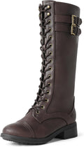 DREAM PAIRS Women's Pu Knee High Riding Combat Boots MegaBDM