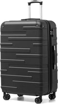 COOLIFE Hard Shell Suitcase with TSA Lock and 4 Spinner Wheels Lightweight Durable (Grey, L(77cm 93L)) MegaBDM