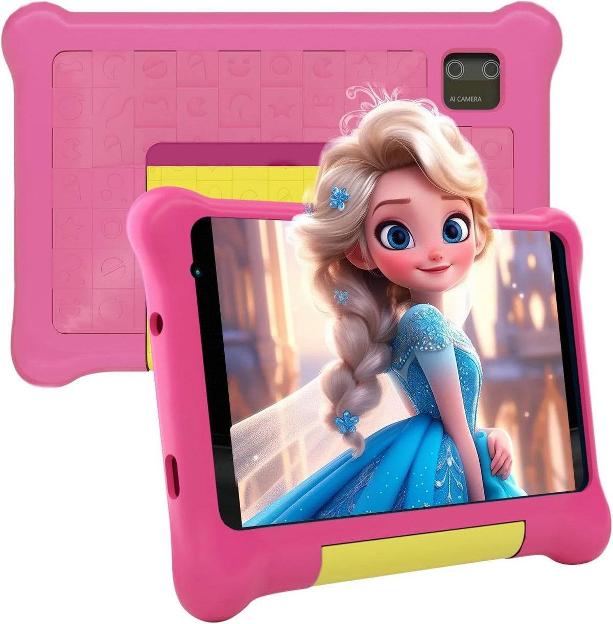 Whitedeer 7 Inch Kids Tablet, Android 13 Tablet for Kids, 5GB+32GB+128GB, Pre-installed kids Apps, 1024x600, 2500mAh, 0.3MP+2MP Dual Camera, WiFi 6, BT5.2, Android Tablet with Shockproof Case(Pink) MegaBDM