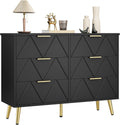 YITAHOME Chest of Drawers Bedroom, Contemporary 6 Drawer, Bedroom Furniture, Wide Chest of Drawers Wood, Bedroom Storage Unit, Sliding Drawers, Office Lounge Furniture Storage Cabinet, Black MegaBDM