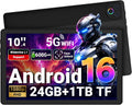 Gleeso Tablet｜Android 16 Tablet 10 Inch｜24GB RAM 1TB TF Android Tablets with 6000mAh｜Face Unlock｜Widevine L1｜BT 5.4/5G WiFi｜8MP Dual Camera, OTG Tablet PC - Black MegaBDM