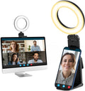 Evershop Ring Light Laptop Desk Video Calls Lamp, 5" Light Ring Stand Led Lights for Webcam Computer Monitor Phone, Selfie Flash 360° Rotatable RingLight for Video Conference/Zoom/Streaming/Youtube MegaBDM