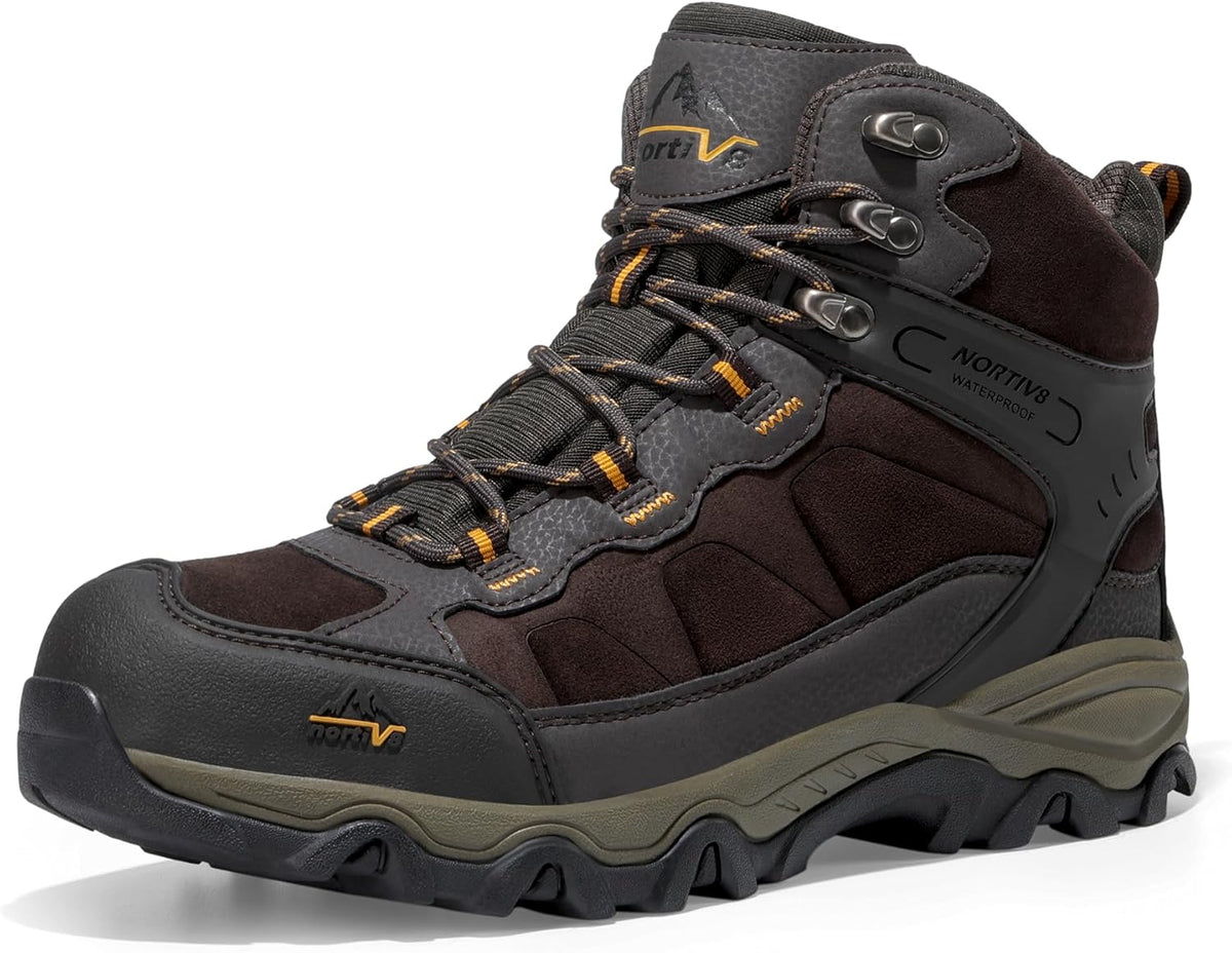 NORTIV 8 Men's Waterproof Hiking Boots Outdoor Mid Walking Boots Mens Trekking&Hiking Footwear Backpacking Mountaineering Shoes MegaBDM