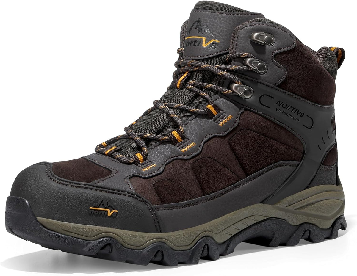 NORTIV 8 Men's Waterproof Hiking Boots Outdoor Mid Walking Boots Mens Trekking&Hiking Footwear Backpacking Mountaineering Shoes MegaBDM