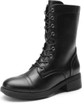 DREAM PAIRS Women's Lace up Combat Riding Military Mid Calf Fur-Lined Winter Boots MegaBDM