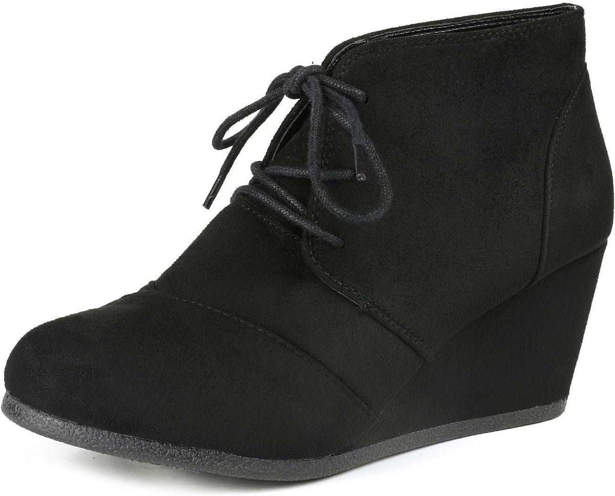 DREAM PAIRS Women's Fashion Casual Outdoor Low Wedge Heel Booties Shoes MegaBDM