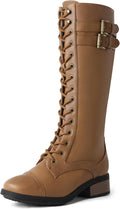 DREAM PAIRS Women's Pu Knee High Riding Combat Boots MegaBDM