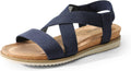 DREAM PAIRS Women's Comfortable Low Wedge Sandals, Open Toe Slip On Strappy Flat Sandals Light-weight Summer Shoes MegaBDM