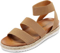 DREAM PAIRS Women's Open Toe Elastic Ankle Strap Espadrille Flatform Platform Wedge Sandals MegaBDM