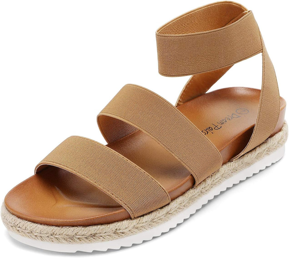 DREAM PAIRS Women's Open Toe Elastic Ankle Strap Espadrille Flatform Platform Wedge Sandals MegaBDM