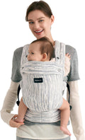 Momcozy Herihuge Baby Carrier - Crafted with Charming Jacquard Weaving, Durable, Stylish and Elegant, All-Day Comfort for Moms, Time Heritage Beige MegaBDM
