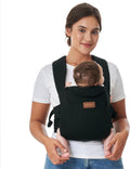 Momcozy Newborn Carrier WeeSnug- Lightweight and Cozy Comfort for 3.2-11.3kg, Ergonomic Cross-Back Support, Effortless to Put On, Hands-Free Baby Carrier with Lumbar Support, Black MegaBDM