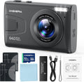 DIGIERA 4K Digital Camera, 64MP UHD Compact Portable Photo Camera for Boys and Girls, 18X Zoom 2.4 Inch IPS LCD Screen Vlogging Camera for Teens Students Beginners with 32GB SD Card, Anti-Shake,Black MegaBDM