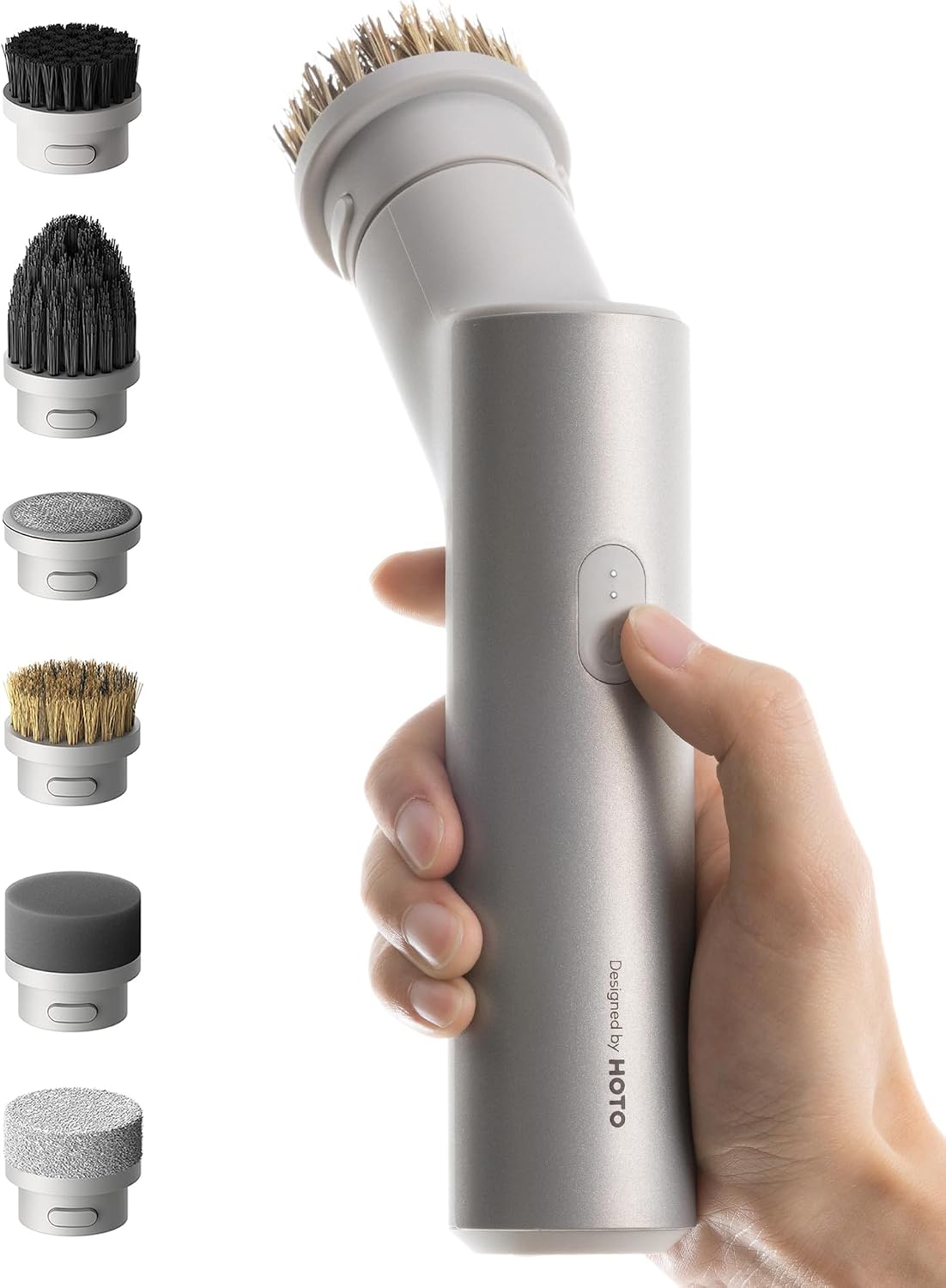 HOTO Electric Spin Scrubber, IPX7 Full Body Waterproof Dish Scrubber Brush, Cordless Bathroom Cleaning Brush, Max 22 in-lb, Power Scrubber with 9 Brush Heads for Kitchen, Sink, Bathroom, Shower, Tile MegaBDM