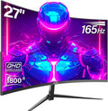 Gawfolk 2K 27 Inch Gaming Monitor, 165Hz QHD 2560x1440p 144Hz with AMD FreeSync, Flicker-Free, 2X HDMI 2.0, DP 1.4, Ultra-Thin Frameless Curved Screen PC Monitor MegaBDM