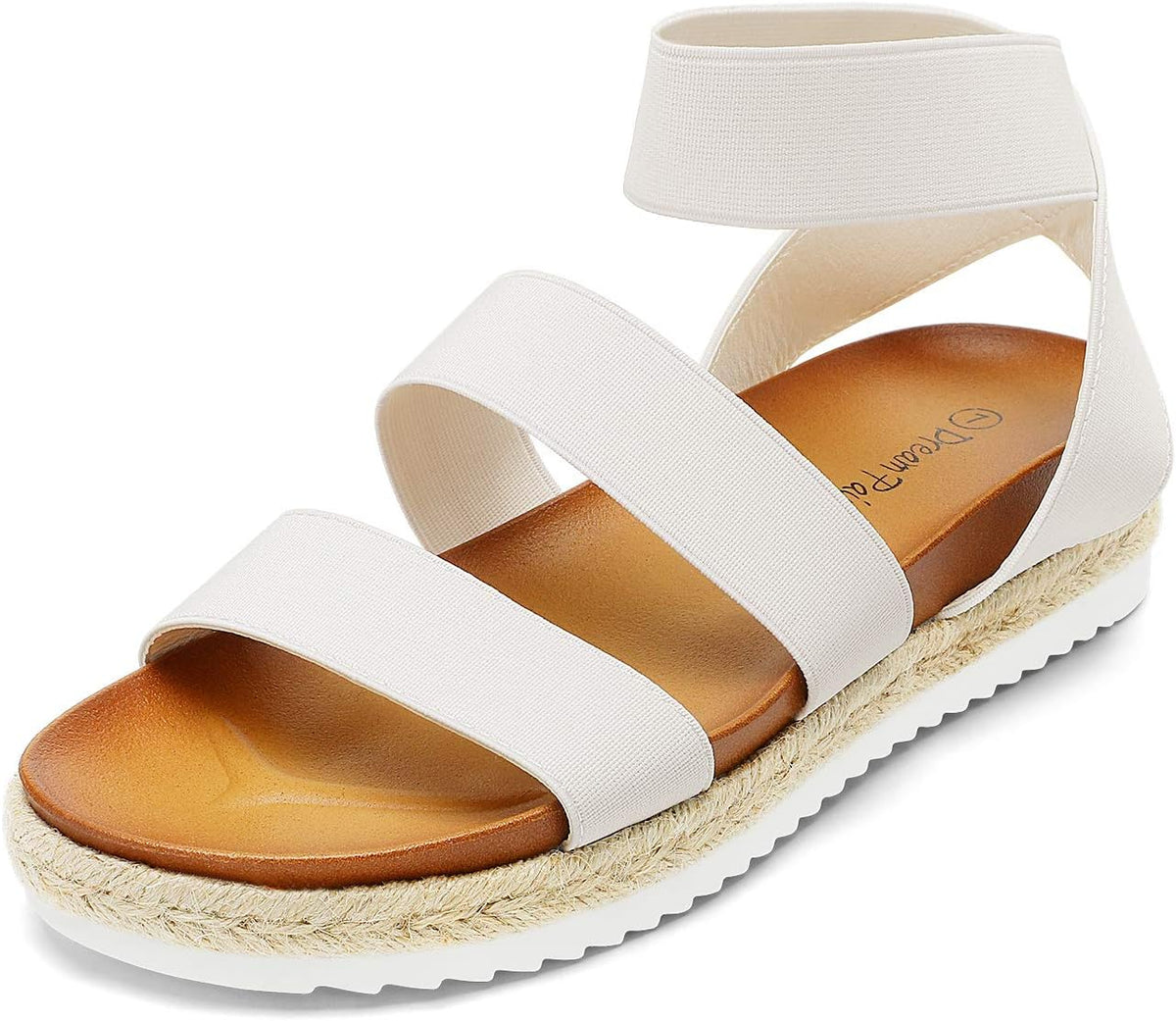 DREAM PAIRS Women's Open Toe Elastic Ankle Strap Espadrille Flatform Platform Wedge Sandals MegaBDM