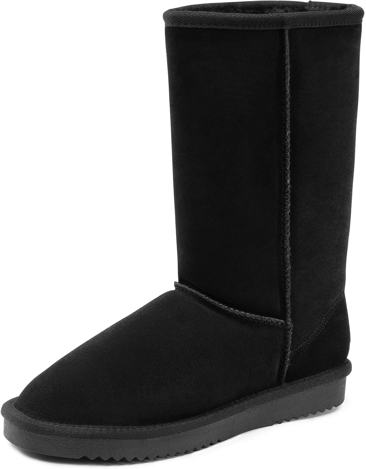 Women's Winter Snow Boots Genuine Suede Faux Fur Lining Pull on Warm Comfortable Outdoor High-top Boot Shoes for Women FuzzyClassic MegaBDM