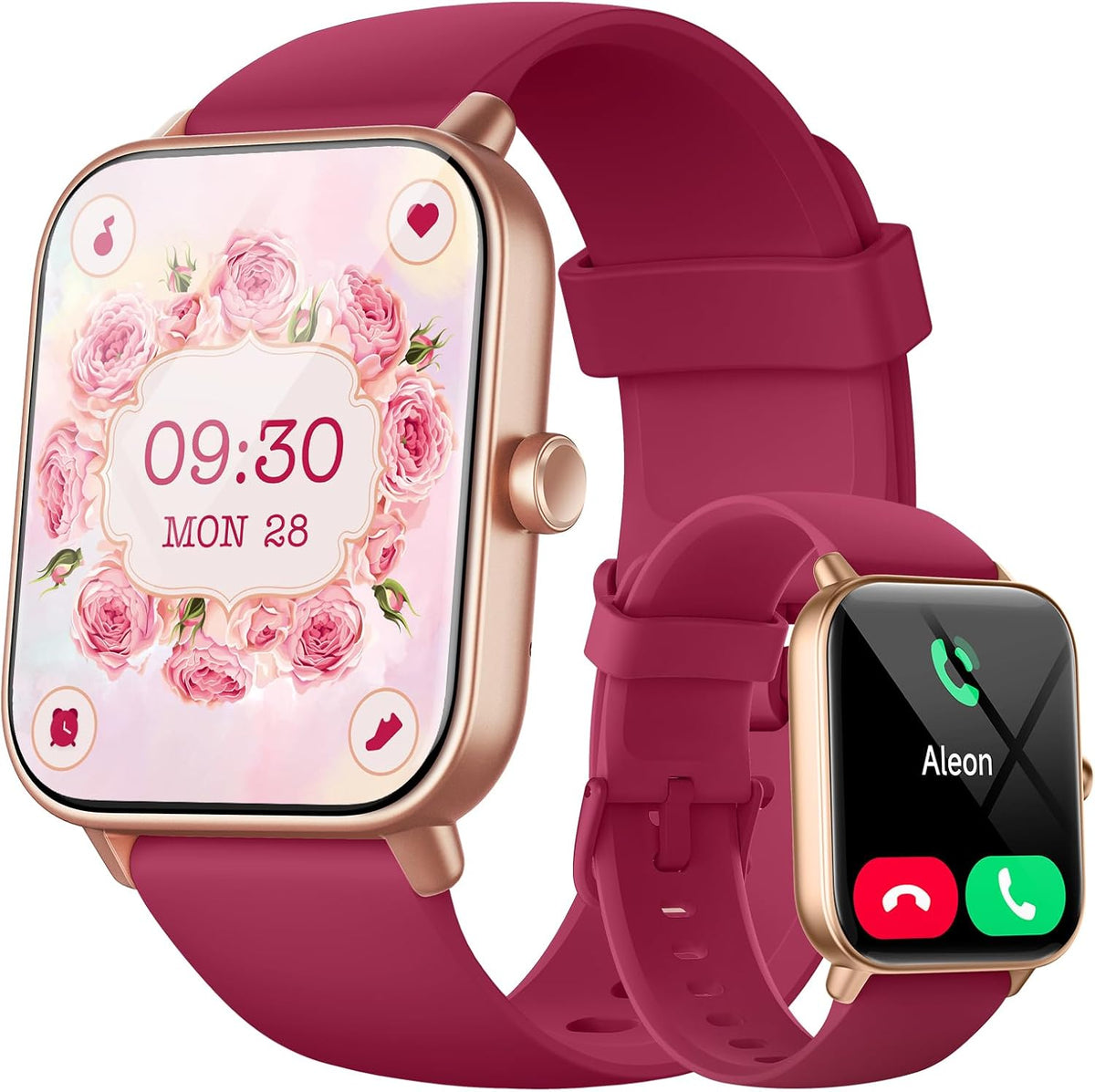 Smart Watches for Women(Answer/Make Call), Alexa Built-in 1.8" HD Ladies Smartwatch with Heart Rate/SpO2/Sleep Monitor, 110+Sports, IP68 Step Counter Fitness Tracker for iPhone/Samsung/Android MegaBDM
