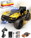 DEERC 9201E 1:10 Large Remote Control Truck with Lights, Fast Short Course RC Car, 48 km/h 4x4 Off-Road Hobby Grade Toy Monster Crawler Electric Vehicle with 2 Rechargeable Batteries for Adult Kid Boy MegaBDM