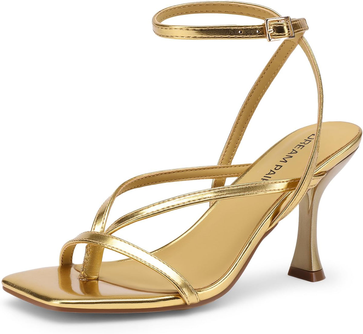 DREAM PAIRS Women's Low Kitten Heels Strappy Design with Lace Up Open Square Toe Thong Ankle Strap Shoes Fashionable Sexy Sylvestra Heeled Sandals for Dressy Occasions MegaBDM