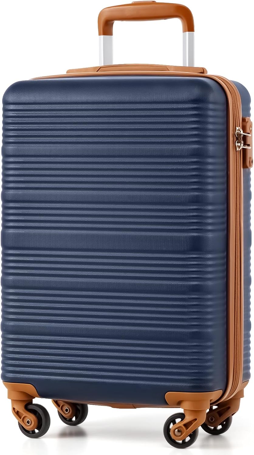 COOLIFE Cabin Suitcase, 55×35×20cm Cabin Luggage for Ryanair & Easyjet Hand Luggage with 4x360° Spinner Wheels, Adjustable Telescopic Handle & TSA Lock | Lightweight Carry On Suitcase MegaBDM