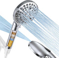 5 in High-Pressure Handheld Shower Head, 8 Modes | One-hand mode switch, wide spray coverage, anti-limescale silicone nozzles, universal G1/2 connection, tool-free fitting MegaBDM