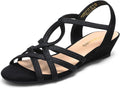 DREAM PAIRS Womens Open Toe Espadrilles Elegant Slip On Platform Sandals Elastic Ankle Strap Wedge Sandals MegaBDM