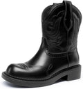 DREAM PAIRS Cowboy Cowgirl Boots for Women, Round Toe Embroidered Mid Calf Western Boots for Country Concerts, Rodeos, and Casual Outings MegaBDM