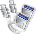 JSAUX USB C to USB Adaptor 2 Pack, USB C Adapter OTG Cable Type C Male to USB 3.1 Female Compatible with iPhone 15 Pro Max, MacBook, iPad Pro, Samsung Galaxy S24/S23/S22, Google Pixel-White MegaBDM