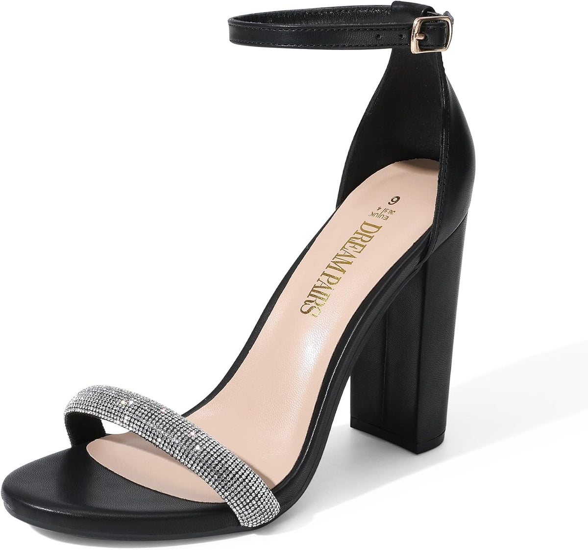 DREAM PAIRS Women's Hi-Chunk High Heel Pump Sandals MegaBDM