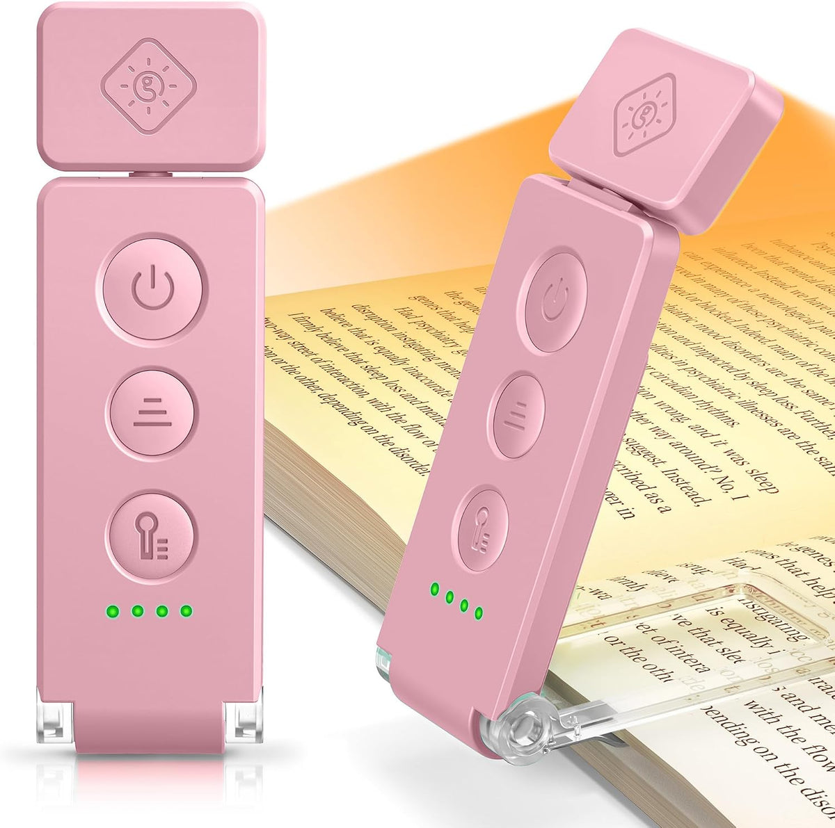 Glocusent 12 LEDs Book Light, Reading Lights for Books in Bed, Up to 100Hrs | Reading Light with 5 Colors & 5 Brightness, Compact & Portable Book Reading Light, Eye-Caring for Book Lovers, Kids, Travel MegaBDM