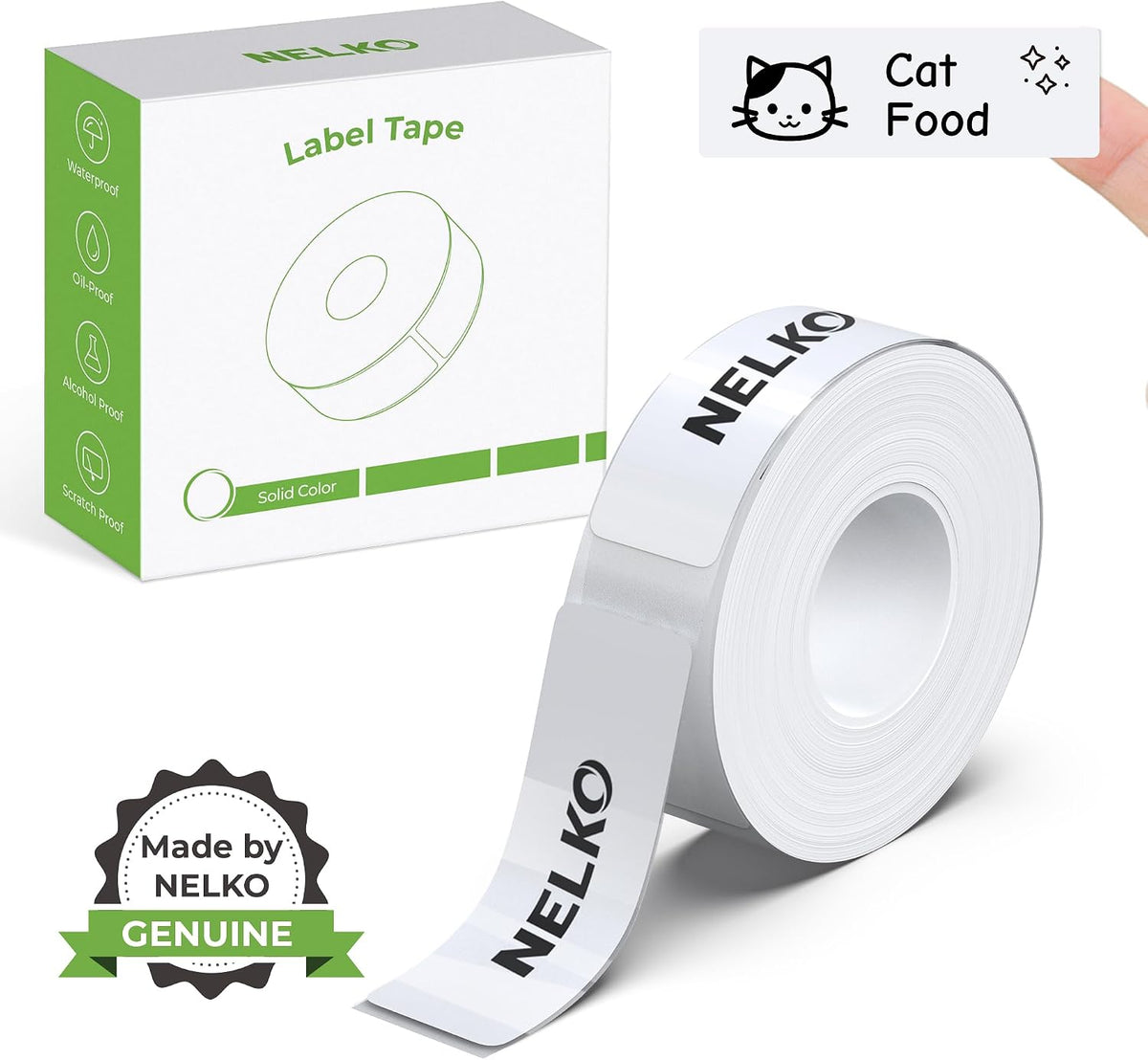 Nelko Genuine P21 Label Maker Tape, Adapted Label Print Paper, 14x75mm (0.55"x2.95"), 180 Labels/Roll, White MegaBDM